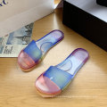 2021 summer new fashion pvc women clear jelly shoes neon color jelly sandals transparent jelly slipper Fashion European